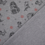 French Terry opgeruwd Frozen 2 Elsa and Snowflakes, lichtgrijs gemêleerd