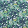 French Terry opgeruwd Little Skulls, groen