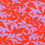 French Terry geruwd Lovely Leaves, rood
