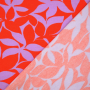 French Terry geruwd Lovely Leaves, rood