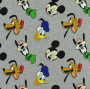 Franse Terry geruwd Mickey and Goofy, licht grijs gemêleerd