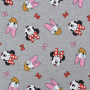 Franse Terry geruwd Minnie and Daisy, licht grijs gemêleerd