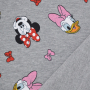 Franse Terry geruwd Minnie and Daisy, licht grijs gemêleerd