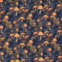 French Terry Autumn Mushrooms, dunkelgrau