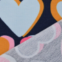 French Terry Big Hearts, marineblauw