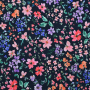 Tissu french terry Fleurs Blossom Field, bleu marine