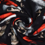 French Terry Christmas Skulls, schwarz