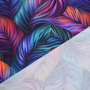 Tissu french terry Color Plumes Feathers, multicolore