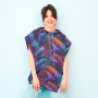 Tissu french terry Color Plumes Feathers, multicolore