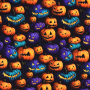 Tissu french terry Color Pumpkins, noir