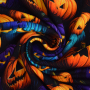 Tissu french terry Color Pumpkins, noir