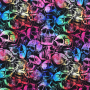 Tissu french terry Color Skulls, noir