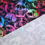 Tissu french terry Color Skulls, noir