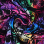 Tissu french terry Color Skulls, noir