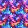 Tissu french terry Espace galaxy étoiles Colour Space, multicolore