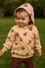 Tissu french terry cute apples, beige