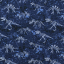 French Terry dino botten, donkerblauw