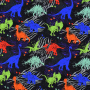 French Terry Dinos, schwarz