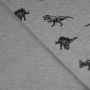 French Terry dinosaur, grey melange