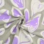 French Terry Doodle Hearts, grey green