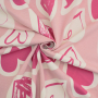 French Terry Doodle Hearts, roze