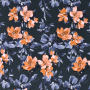 French Terry Flower Love, navy blue