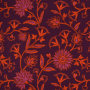 French Terry Flower Paradise, bordeaux