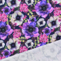 Tissu french terry Fleurs Anémones, bleu foncé