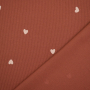Tissu french terry hearts, terracotta