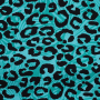 Tissu french terry Léopard Style, turquoise