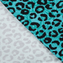 Tissu french terry Léopard Style, turquoise