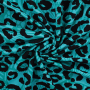 Tissu french terry Léopard Style, turquoise