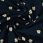 Tissu french terry Little Daisy, bleu foncé