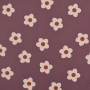 Tissu french terry lovely flowers, prune