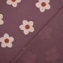 Tissu french terry lovely flowers, prune