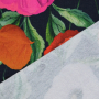 Tissu french terry Coquelicots, bleu marine