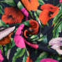 Tissu french terry Coquelicots, bleu marine