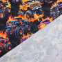 French Terry Monster Trucks, zwart