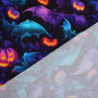 Tissu french terry Purple Pumpkins, noir