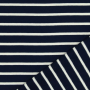 French Terry Rayures marine, blanc cassé