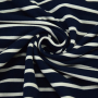 French Terry Rayures marine, blanc cassé