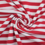 Tissu french terry Stripes, rouge