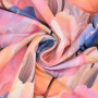 Tissu french terry Fleurs Tulipes. Vieux rose millennial