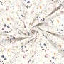 Tissu french terry Fleurs Wild Flowers, blanc cassé