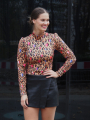 Functionele jersey Albstoffe Hamburger  Liebe Active Wear Wild Hearts Leo, caramel