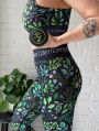 Tissu jersey technique sport Albstoffe Hamburger Liebe Botanical herbs, noir