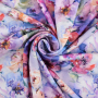 Tissu jersey technique sport Fleurs Flowers, pourpre