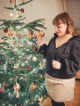 Glitter sweatstof zwart gemêleerd