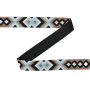 Tassenband ethno 38 mm, blauw