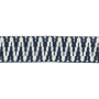 Sangle anse de sac bandoulière 3,8cm, coton & polyester, zigzag, bleu marine